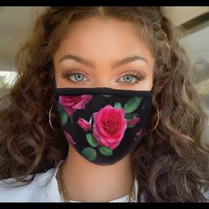 Rose flower face mask